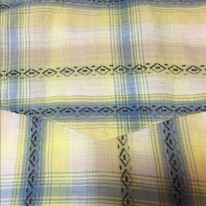 Crazy Cowgirl | Tops | Crazy Cowgirl Yellowblue Plaid Western Shirt Sz